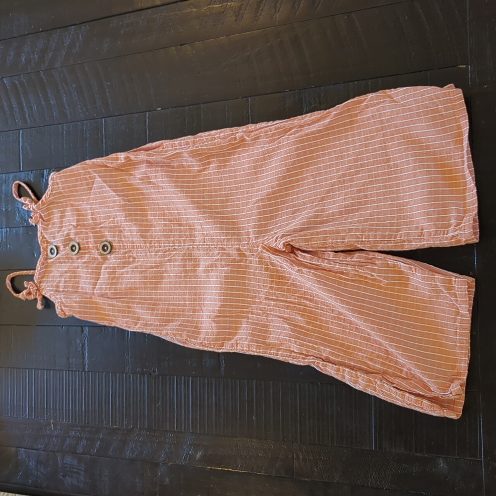 Orange Striped Jumpsuit